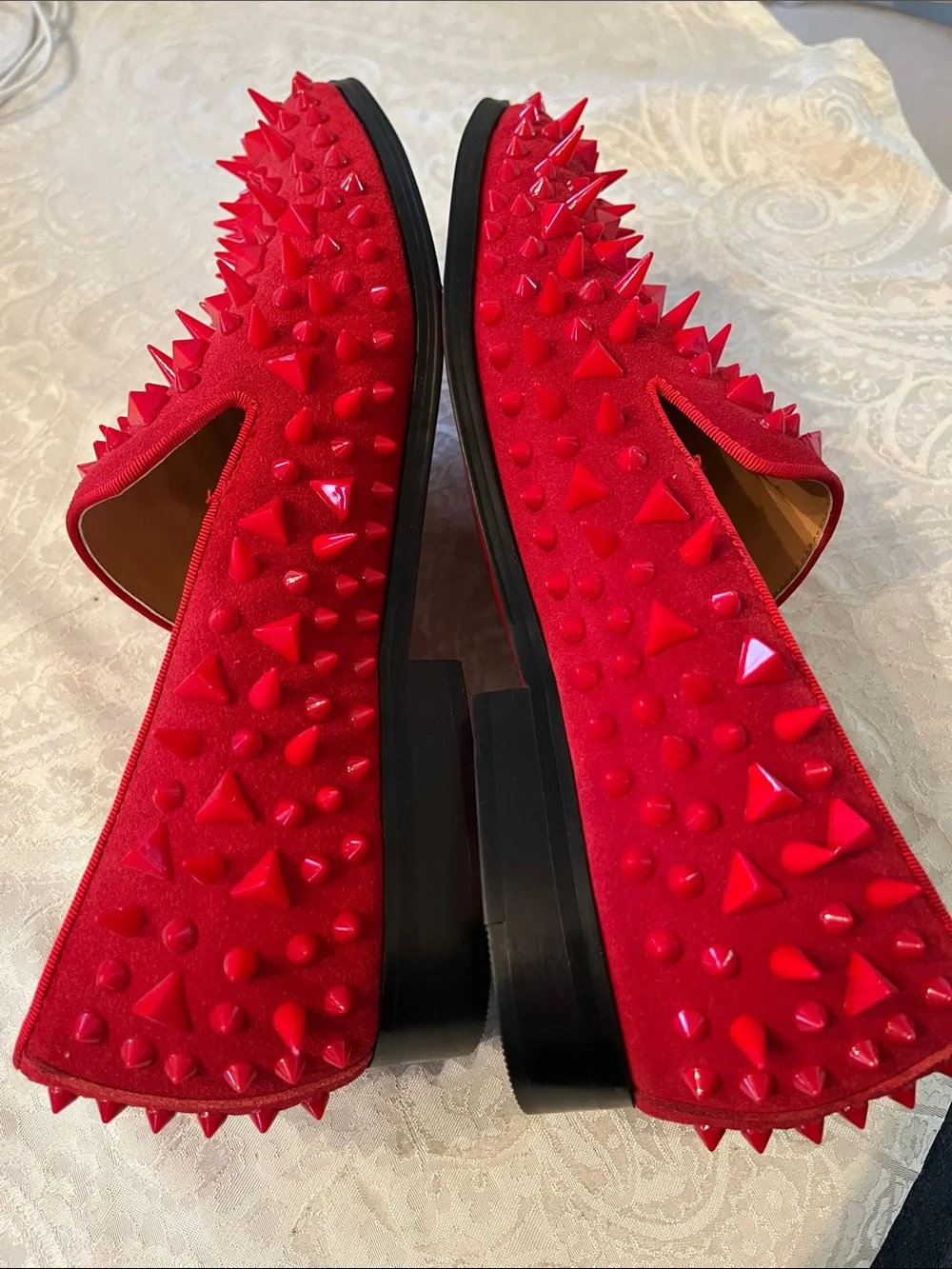 Milanoo Red Spiked Slip-On Loafers New Size 40 Loafer Style